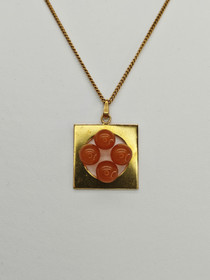 Vintage Baltic Amber pendant with chain