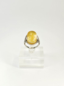Vintage Baltic Amber silver ring  