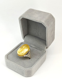 Vintage Baltic Amber silver ring  