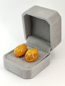 Vintage Baltic amber clips earrings