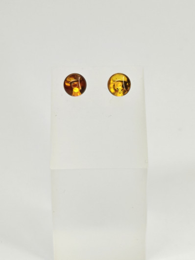 Vintage hopeiset Itämeren meripihka korvakorut