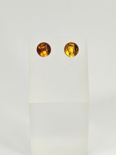 Vintage hopeiset Itämeren meripihka korvakorut