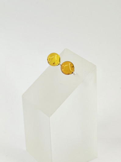 Vintage hopeiset Itämeren meripihka korvakorut