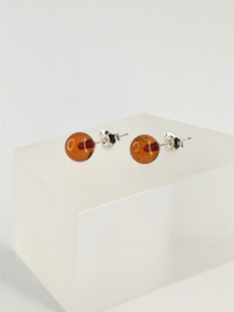 Vintage silver Baltic amber earrings