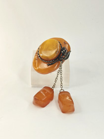 Vintage Baltic amber brooch