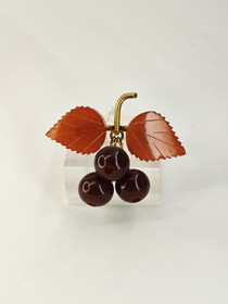 Vintage Baltic amber brooch ,like autumn leaves and berries