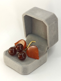 Vintage Baltic amber brooch ,like autumn leaves and berries