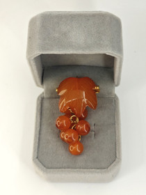 Vintage Baltic amber brooch ,like leaves and berries