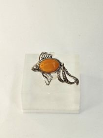 Vintage Baltic amber brooch