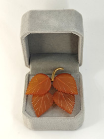 Baltic amber brooch ,like autumn leaves