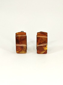 Vintage silver Baltic amber Cufflinks