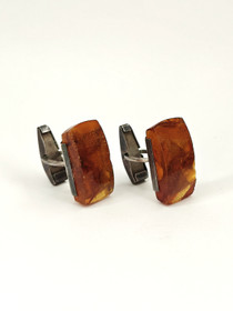 Vintage silver Baltic amber Cufflinks