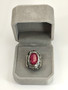 Vintage silver ring with ruby