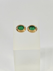 Vintage kultaiset chrysopraasi korvakorut  