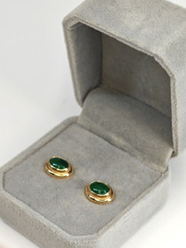 Vintage kultaiset chrysopraasi korvakorut  