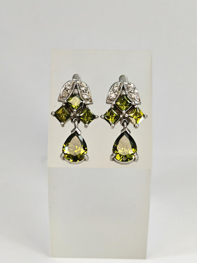 Vintage silver earrings with stones