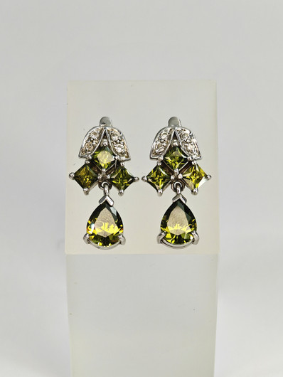Vintage silver earrings with stones