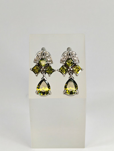 Vintage silver earrings with stones