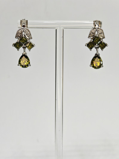 Vintage silver earrings with stones