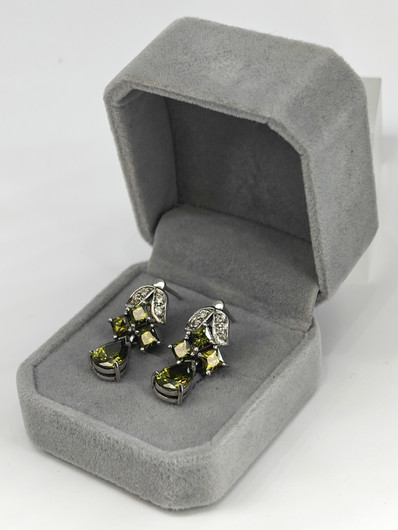 Vintage silver earrings with stones