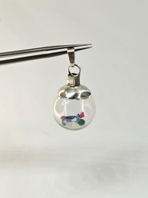 Vintage silver pendant with gemstones