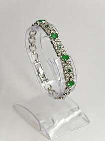 Vintage silver bracelet with stones