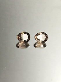 Smoky Quartz pair 11 x 9 x 6 mm pear