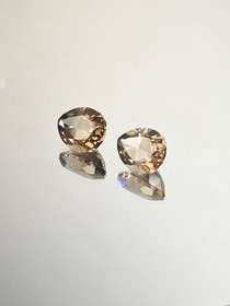 Smoky Quartz pair 11 x 9 x 6 mm pear