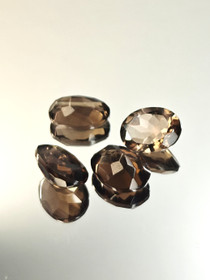 Smoky Quartz  lot ( 16-15 x 12-11 x 7 mm ) oval