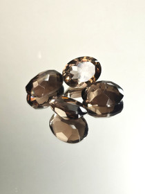 Smoky Quartz  lot ( 16-15 x 12-11 x 7 mm ) oval