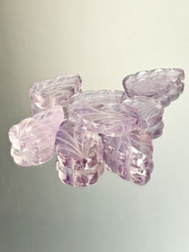 Amethyst lot ( 21-19 x 14-12 x 4-3 mm ) leaf