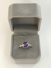 Vintage ametisti hopeasormus 