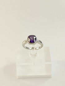 Vintage ametisti hopeasormus 