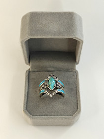 Vintage sormus setti korukivillä