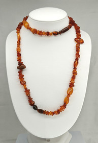 Vintage Itä-meren Meripihka pitkät helmet 116 cm