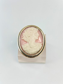 Vintage hopeinen camée rintakoru