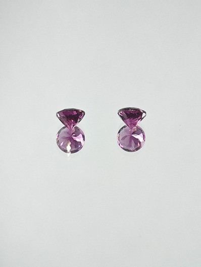 Rodolite Garnet pair 5 x 3 mm / 2 x 0,6 ct round