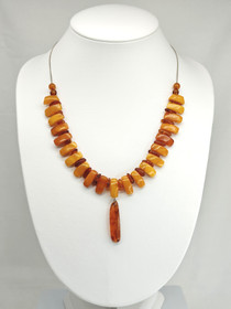 Vintage silver necklace with Baltic Amber stones