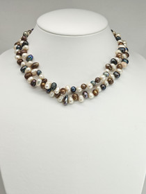 Vintage luonnonhelmi setti rannekoru ja kaulakoru