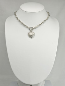 Vintage sydän kaulakoru korukivillä