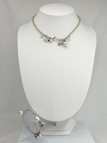 Vintage helmi setti rannekoru ja kaulakoru