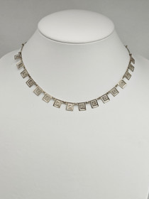 Vintage hopeinen kaulakoru