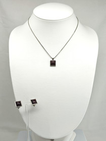 Vintage setti riipus ketjulla ja korvakoruilla