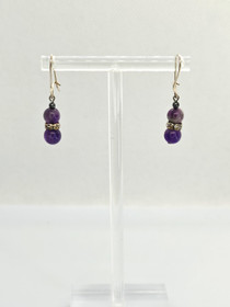 Vintage earrings with amethyst