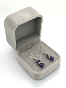 Vintage earrings with amethyst