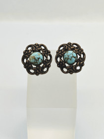 Vintage clip earrings with stone