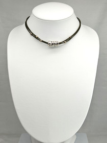 Leather necklace with silver pendant