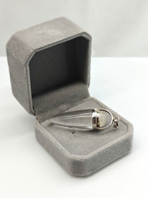 Vintage silver pendant with quartz