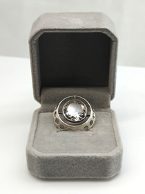 Vintage silver pendant with quartz