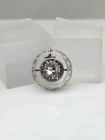 Vintage silver pendant with quartz